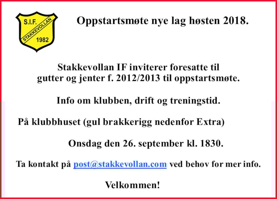 Invitasjon til oppstartsmøte.